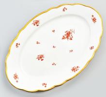 Hüttl Tivadar Aquincum kínáló tál. Kézzel festett, jelzett,ki skopással 38x25 cm