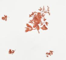 Hüttl Tivadar Aquincum kínáló tál. Kézzel festett, jelzett,ki skopással 38x25 cm