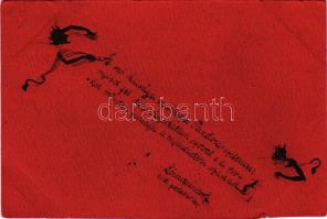 1899 (Vorläufer) Dombornyomott krampuszok / Embossed Krampus greeting (EB)