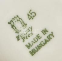 Zsolnay virág mintás vázácska. Kézzel festett, jelzett, kis kopással 7 cm