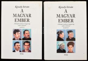 Kiszely István: A magyar ember. A Kárpát-medencei magyarság ember-története. I-II. kötet. Bp., 2004, Püski. Fekete-fehér és színes képekkel és térképekkel ilusztrált. Kiadói egészvászon-kötés. Kiadói kissé foltos papír védőborítóval.