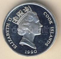 Cook-szigetek 1990. 10$ Ag "500 éve fedezték fel Amerikát" T:PP