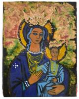 Madonna Tűzzománc Jelzés nélkül. 24x19 cm