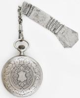 Braunswetter János Szeged ezüst (Ag) zsebóra, nem működik, fém fityegővel