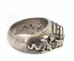 Méreg tárolós gyűrű. Ezüst (Ag) jelzett