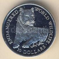 Cook-szigetek 1990. 10$ Ag "Veszélyeztetett vadállatok" T:PP