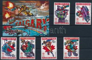 1987 Téli olimpia, Calgary sor + blokk Mi 1065-1070 A + Mi 49 A