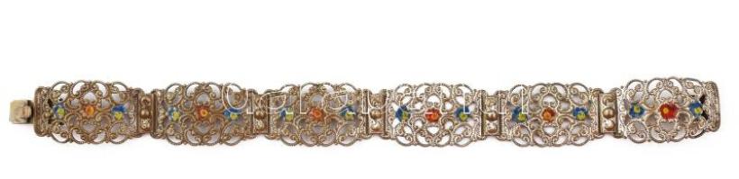 Karkötő, áttört fém, zománc díszítéssel 19 cm