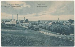 1916 Félszerfalva, Hirm; Látóhatár közelről, cukorgyár és iparvasút / Zuckerfabrik / sugar factory, industrial railway (Rb)