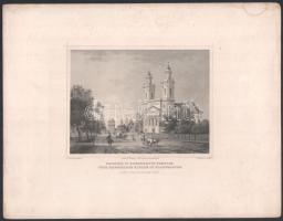 cca 1840 Ludwig Rohbock (1820-1883) - A. Rottmann: Kolozsvár, új református templom, acélmetszet, foltos, 14×19 cm