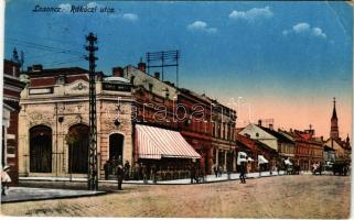 Losonc, Lucenec; Rákóczi utca, Szusz Miksa üzlete. Ifj. Fischer Sándor kiadása / street, shop (EK)