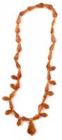 Borostyán nyaklánc, h: 34 cm