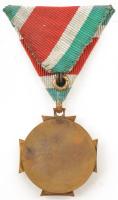 1923. "Legénységi Szolgálati Díszérem" bronz kitüntetés ezüstözött rátéttel, mellszalagon ...