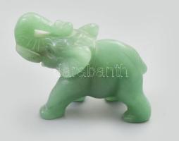 Jáde kő elefánt m: 5,5, sz 8 cm
