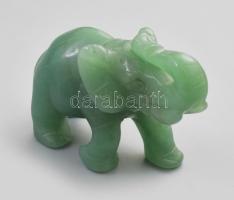 Jáde kő elefánt m: 5,5, sz 8 cm