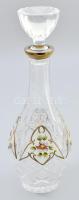 Nagy méretű díszes boros / likőrős üveg. Kézzel festett, hibátlan 34 cm