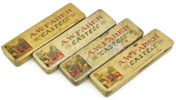 4 db Faber castell fém ceruzás doboz vegye állapotban 18 cm