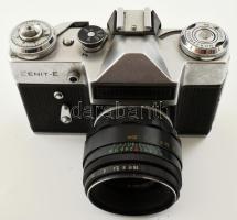 cca 1960-1970 Zenit-E szovjet fényképezőgép, Helios-44 2/58 objektívvel,