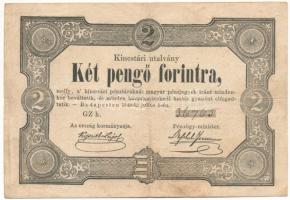 1849. 2Ft "Kincstári utalvány" kitöltött T:F kis beszakadás Adamo G108