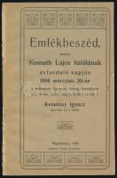 1906 Kossuth Lajos halálának évfordulóján elmondott beszéd, tartotta: Kosutány Ignác, 15p