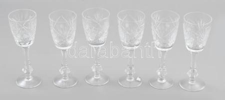 6 db kristály likőrös pohár. Hibátlan 15 cm