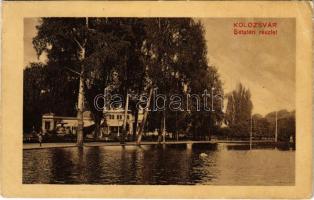 1911 Kolozsvár, Cluj; Sétatéri részlet / promenade, lake (EB)