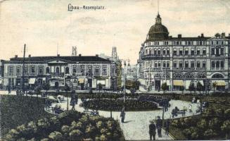 Liepaja (Libau) Rosenplatz with tram (fa)