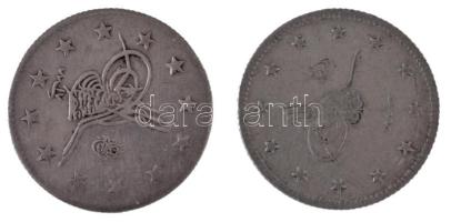 Oszmán Birodalom 1884/1891. (1293/17) 2k Ag "II. Abdul-Hamid" + 1909. (1327/1) 2k Ag &quot...
