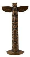 Totem szobor. Bronz, Kanada. 31 cm