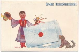 Hódmezővásárhely, magyar népviseletes leporellólap 10 képpel s: Klaudinyi