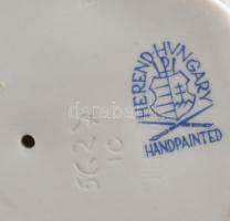 Herendi porcelán feszület előtt imádkozó lányka, fehér mázas, jelzett, hibátlan, m: 15 cm