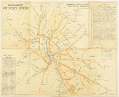 1948 Nagy-Budapest közlekedési térképe, Székesfővárosi Házinyomda, 38×47 cm