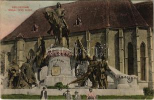 1911 Kolozsvár, Cluj; Mátyás király szobor / staute (EK)