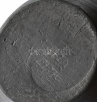 Nádudvari fekete kerámia váza. Jelzett, hibátlan 21 cm