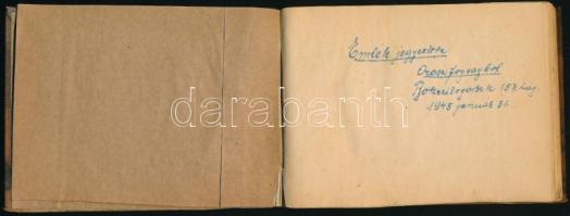 1945-1947 "Emlékjegyzetek orosz fogságból", Bokszigotorszk, 157. számú láger (hadifogolytábor) magyar foglyainak feljegyzései füzetben, 10x13 cm