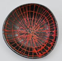 Hidegkúti pókháló mintás retro kerámia dísztál. Hibátlan 28 cm