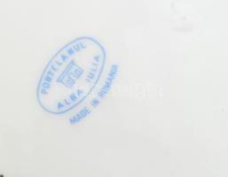 Február, farsang. Román porcelán tányér. Matricás, jelzett, hibátlan d: 19 cm