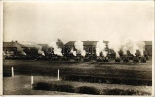 M. kir. tüzérség ágyúi tüzeléskor / Hungarian military, artillery firing. Schäffer udv. fényképész (Budapest) photo (EK)
