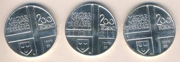 1976. 200Ft Ag 3klf db "Festők I. - Derkovits, Szinyei, Munkácsi" sor T:BU