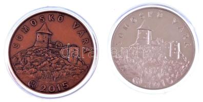 2015. "Somoskő vára" bronz és peremén jelzett Ag emlékérem pár kapszulában (33,65g/0.925/4...