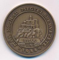 Bognár György (1944-) 1988. "MÉE Nógrád megye - Nógrádi várak sorozat Buják vára / Sigillum Comitatus Neogradiensis" bronz emlékérem (42,5mm) T:AU Adamo ST8