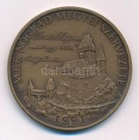 Bognár György (1944-) 1991. "MÉE Nógrád Megyei Szervezete - Salgó vára" bronz emlékérem (42,5mm) T:AU Adamo ST10