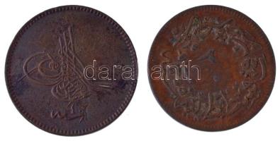 Oszmán Birodalom 1859. (1255/21) 20p Cu "I. Abdul-Medzsid" + 1861. (1277/4) 20p Cu "A...