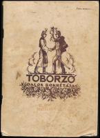 cca 1940 Toborzó dalos bokrétája, Vydai Brenner Nándor grafikája, el nem adható tiszteletpéldány, gyűrött sarkok, 68p