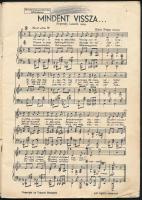 cca 1940 Toborzó dalos bokrétája, Vydai Brenner Nándor grafikája, el nem adható tiszteletpéldány, gy...