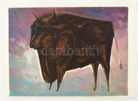 Konecsni György (1908-1970): Figura, akvarell, papír, hátoldalon Konecsni György pecsétjével, kis hibákkal, 28,5×38,5 cm