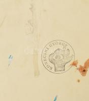 Konecsni György (1908-1970): Figura, akvarell, papír, hátoldalon Konecsni György pecsétjével, kis hi...