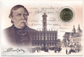 2003. 20Ft Cu-Ni-Zn "Deák Ferenc" elsőnapi veret "07964" sorszámú emléklapon T:UNC