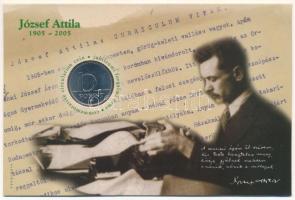 2005. 10Ft Cu-Ni "József Attila" sorszámozott emléklapon, "10616" sorszámmal T:UNC