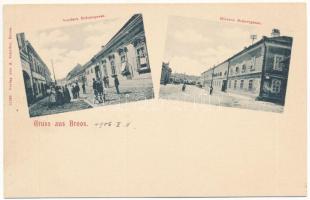 Szászváros, Broos, Orastie; Vordere und Hintere Bräuergasse / Sörház utca. A. Schuller kiadása / street